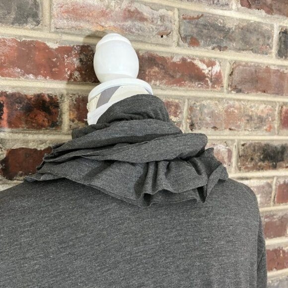 CATO - Women's Gray Ruffled Open-Front Cardigan ... - Picture 4 of 13